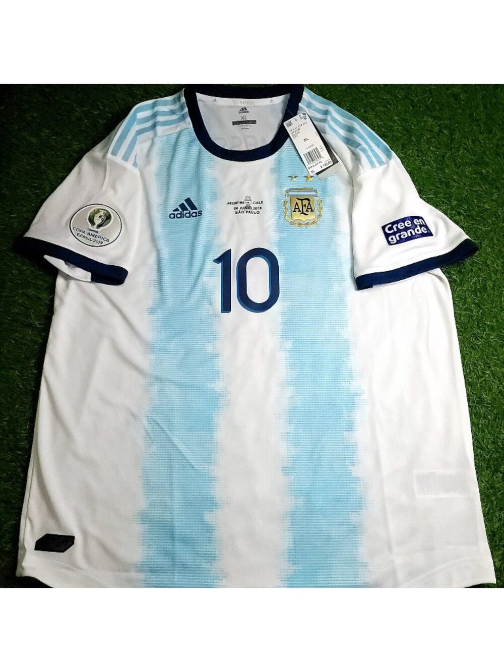 Messi Argentina 2019 COPA AMERICA PLAYER ISSUE Soccer Jersey BNWT XL SKU# DP0225